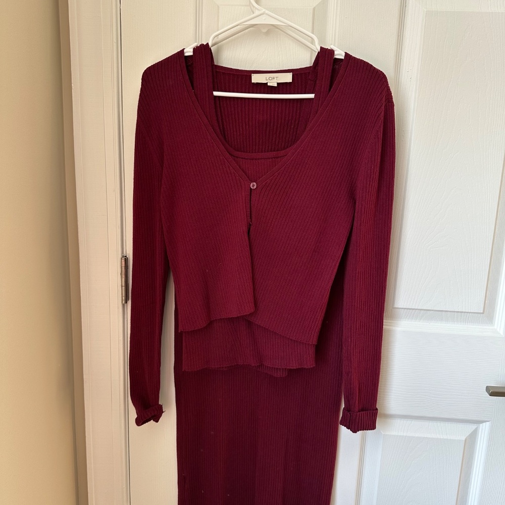 LOFT sweater skirt set